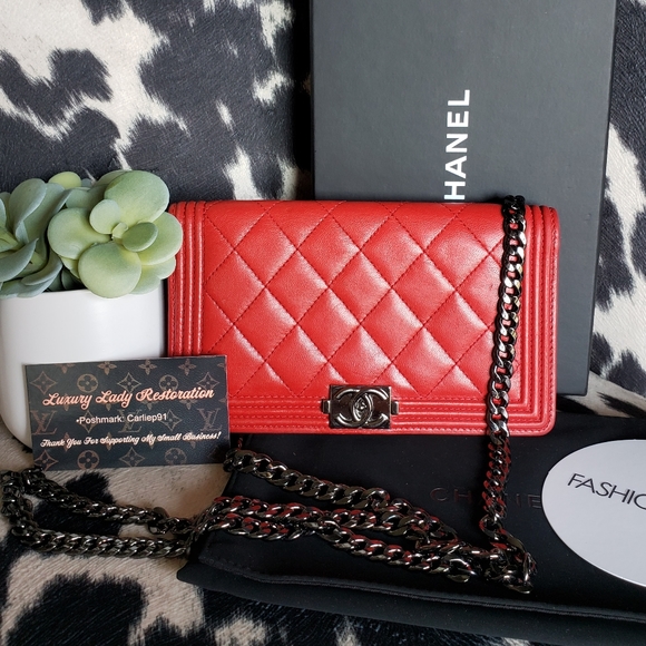 CHANEL Bags Authentic Chanel Quilted Boy Yen Wallet Crossbody